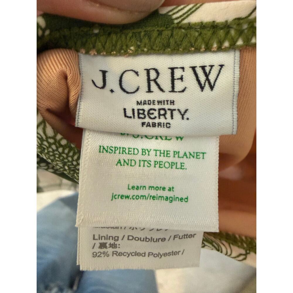 J. Crew Floral green Bathing Suit sz 4 sexy back one piece swimwear swimsuit - Picture 3 of 4